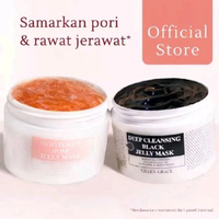 EILEEN GRACE MOISTURIZE ROSE JELLY MASK AND DEEP CLEANSING BLACK JELLY MASK 300ML BPOM ORIGINAL ROSE