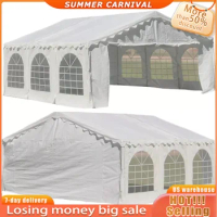 Party Tent 20'x20' Heavy Duty Upgraded Galvanized Gazebo Wedding Tent Canopy Big Tents Carport Outdoor Event Shelter,White