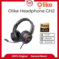 OLIKE Headphone Gaming GH2 + LED | 360 Omnidirectional Microphone | 50mm Drivers Stereo Bass | 3D Su