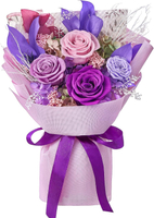 Mosstory Preserved Roses Bouquet Birthday Flowers for Women Purple Gifts for Women Mother Birthday G