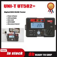 UNI-T UT582+ Digital RCD (ELCB) Tester Leakage Circuit Breaker Meter AUTO RAMP Resistance Tester an dMis-Operation Buzzer VOLTS