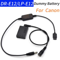DC Power Cable for DJI Ronin-S+LP-E12 Dummy Battery DR-E12 Coupler for Canon EOS-M M2 EOS-M50 EOS M10 M50 M100 Cameras