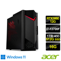 Acer 宏碁 27型電競螢幕組★i7 RTX3060電競電腦(N50-650/i7-13700F/16G/1TB+512G SSD/RTX3060/W11)