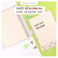 Ruột sổ còng Klong A4 30 lỗ caro kẻ ngang chấm dot chất dày 120gsm refill giấy sổ còng sổ lò xo ruột