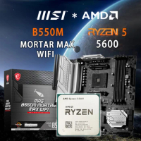 AMD R5 5600+ MSI B550M MORTAR MAX WIFI Micro-ATX B550M Motherboard DDR4 4400 MHz 128G AM4 Supports A