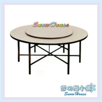 ╭☆雪之屋居家生活館☆╯R616-14 6尺圓白碎石鐵腳餐桌(含3.5尺轉盤/六點剪腳)
