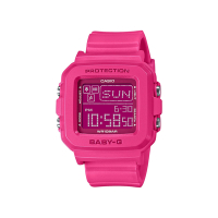 CASIO卡西歐 BABY-G +PLUS 繽紛時尚 Y2K風格 亮桃紅(透白泡泡) 手錶&amp;吊飾套組 BGD-10K-4_39mm