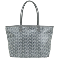 GOYARD Artois PM 小型/拉鍊款 高雅得防水圖騰帆布肩背托特包(灰色)
