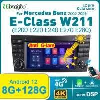 CarPlay 2 din Android 12 Auto Stereo autoradio For Mercedes Benz E Class W211 G/CLK/ CLS Class W463 W209 W219 Car Radio GPS 4G