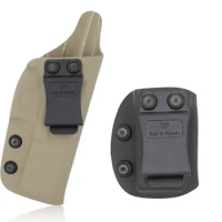 Gun&amp;Flower IWB Kydex Magazine Carrier Mag Holder Concealed Carry Glock 19/23/32 Pistol Holster for Sand Color