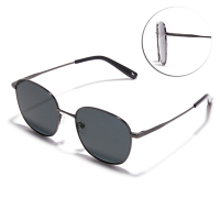 CARIN 鈦金屬方框太陽眼鏡 NewJeans代言/槍黑 深灰鏡片#BURKE C1