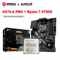 NEW AMD Ryzen 7 5700X R7 5700X Cpu + MSI X570-A PRO AMD X570 AMD X570 128GB DDR4 Motherboard PCI-E 4.0 M.2 SATA3 ATX placa mãe