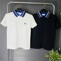 Áo Polo Nam Nữ   new thêu con ngựa xanh da trời cổ màu viền xanh, sang trọng thanh lịch