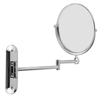 Tempat asal berkualiti tinggi 8 inci keluli tahan karat 5x pembesaran cermin dinding dipasang cermin solek bilik mandi memanjangkan lipatan dua sisi