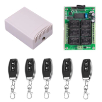 433Mhz Wireless Smart Remote Control Switch DC 12V 6CH RF 10A Relay Receiver and 2CH Transmitter For Door Electromagnetic Lock