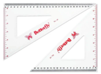 Mistar Set Segitiga Butterfly / Penggaris Set Segitiga Butterfly / No. 6 / No. 8 / No. 10