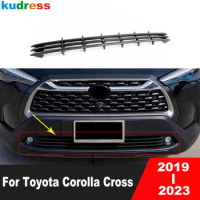 For Toyota Corolla Cross 2019 2020 2021 2022 2023 Carbon Car Front Bottom Bumper Grille Grills Mesh Grid Cover Trim Accessories