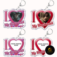 Móc khóa I Love My Boyfriend Girlfriend Heart Acrylic Móc Khóa Cặp Đôi Móc Khóa Cho Túi Mặt Dây Chuy