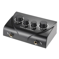 Portable Dual Mic Inputs Audio Sound Mixer for Amplifier &amp; Microphone Karaoke Ok Mixer(Black) EU Plug