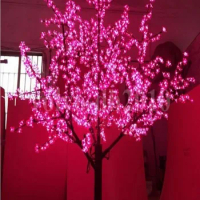 2M 6.5ft Height LED Artificial Cherry Blossom Tree Light Christmas Tree1536pcs LED Bulbs 110/220VAC Rainproof Fairy Garden Deco
