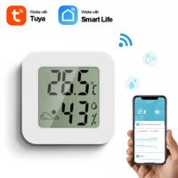 Tuya WiFi Temperature Humidity Sensor Hygrometer Thermometer LCD Screen Display Smart Home Backlight Support Google Assistant