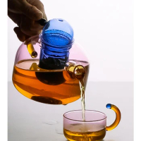 Contrasting High Temperature Resistant Glass Mug Teapot Filter Small Mug Teapot Household Electric Stove Teapot Kettle