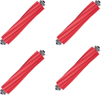 LOVECO 4 Pack Replacement Rubber Main Brush for Roborock S7 Max Ultra, S7, S7+, S7 MaxV, S7 MaxV Plu