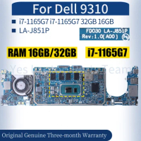 For Dell 9310 Laptop Mainboard LA-J851P 0062CR 0NVVG0 i7-1165G7 i7-1165G7 32GB 16GB Notebook Motherboard