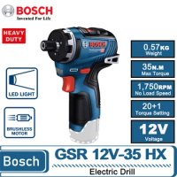 Bosch GSR12V-35HX 12V Brushless Rechargeable Electric Drill 35N.m ,Household Electric Screwdriver Used for Drilling Holes