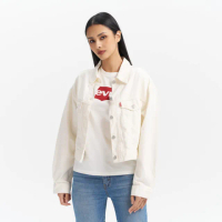 【LEVIS 官方旗艦】女款 輕磅牛仔外套 / 輕磅丹寧 / 牛奶白 熱賣單品