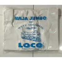 Kantong Plastik kresek jumbo hitam - merah loco raja jumbo 50 | plastik kresek jumbo uk 50x75 cm | k