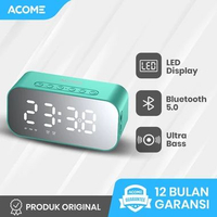 ORIGINAL Speaker Bluetooth ACOME A5 Jam Alarm LED Display Recomended Garansi Resmi 1 Tahun Blue