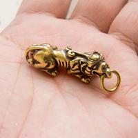 復古個性創意手工純銅黃銅貔貅鑰匙扣男女汽車鑰匙掛件吊墜小禮物