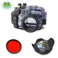 Seafrogs 60m/195ft Waterproof Underwater Camera Housing Case for Sony Alpha A6000 A6300 A6500 with Red Filter