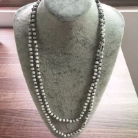 42inch/60inch Nature Stone 6MM Section White Howlite Necklace Long Necklace Hand Knotted Yoga Mala Beads Endless Infinity Beaded