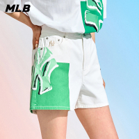 【MLB】女版牛仔丹寧短褲 POP ART系列 紐約洋基隊(3FDPL0133-50CRS)