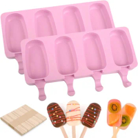 Silicone Ice Cream Mold DIY Chocolate Dessert Popsicle Moulds Tray Ice Cube Maker Homemade Tools Summer Party Supplies