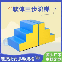 免運 開立發票 兒童軟體三步臺階幼兒早教感統訓練器材體適能爬滑梯攀爬室內玩具 現貨速發{ch0519}
