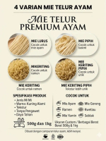 Mie Basah Mentah Premium 1kg - Tanpa Pengawet - Mie Ayam, Bakmi, Ramen, Yamin (Gepeng/Keriting)