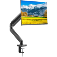 VEVOR Single/ Dual Monitor Mount for Screens Gas Spring Monitor Arm Desk Mount with C-Clamp and Grommet Mounting Base for Office