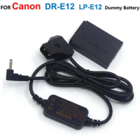DR-E12 LP-E12 Dummy Battery+ACK-E12 12-24V Step-Down Cable To D-TAP Dtap Adapter For Canon EOS M M2 M10 M50 M100 M200