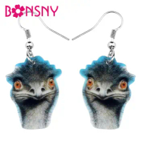 Bonsny Acrylic Australian ostrich emu Earrings Big Long Dangle Novelty Animal For Women Girls Party Decoration Fashion Gift Bulk