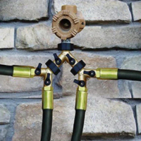 Brass Female 3/4" 2 way tap water splitter 5/8" garden tap Y Quick connector Irrigation valve Hose Pipe adapter