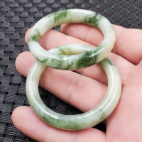 新款天然玉石岫玉圓環吊墜姜花岫玉平安環吊墜平安扣車掛鳥籠吊墜
