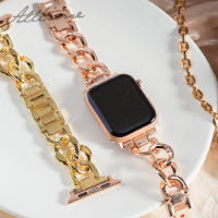 【ALL TIME 完全計時】Apple Watch S7/6/SE/5/4 38/40/41mm 小香風金屬鋼錶帶