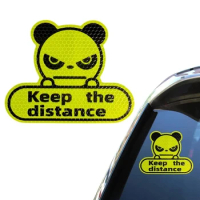 Keep the distance Panda Crystal Reflective Car Sticker