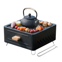 Camping Grill Tabletop Desk Small Grill Barbecue Table Top Grill With Pull-out Charcoal Basin Design Small Smoker Grill And
