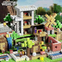 MC บล็อกตัวต่อ อนุภาค minecraft toys magnetic blocks บล็อกแม่เหล็กอาคารบล็อกอาคารของเล่นเด็กปริศนา ค