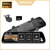 👍Mirror Camera Car Video Recorder 1080P with Reversing front and Rear View Mirror Dash Cam with 2Channel Night Vision for Car