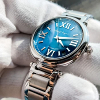 Reef Tiger/RT Simple Fashion Women Automatic Mechanical Watch Steel Ladies Bracelet Watches Date Sapphire Glass Waterproof Watch
